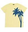 Il Gufo Palm Tree-print Cotton T-shirt In Yellow