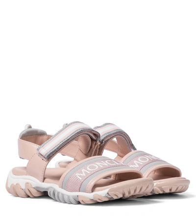 Moncler Enfant Kids' Sunset Leather Sandals In Pink