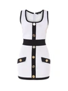 BALMAIN BALMAIN BUTTON EMBELLISHED FITTED DRESS