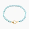 PARKER PARKER GEM BRACELET (TURQUOISE) IN GOLD PLATED BRASS, WOMEN'S