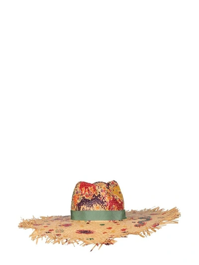 Etro Paisley-print Raffia Sun Hat In Neutrals