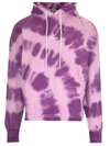 Msgm Tie Dye Cotton Jersey Sweatshirt Hoodie In Purple