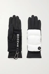 BOGNER LAYERED PADDED SHELL AND STRETCH-JERSEY SKI GLOVES