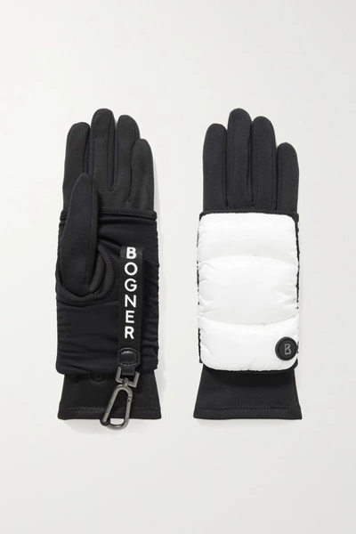 Bogner Layered Padded Shell And Stretch-jersey Ski Gloves In Black