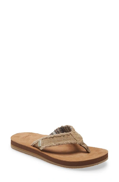 Sanuk Men's Frayed Blanket Strap Flip-flop Sandals In Natural