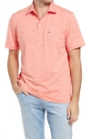 Vineyard Vines Jean Stripe Sankaty Performance Polo In Cara Cara Tejeda