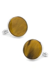 Cufflinks, Inc . Tiger's Eye Cuff Links In Silver And Tigers Eye