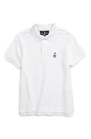 Psycho Bunny Boys' Classic Polo Shirt - Little Kid, Big Kid In White