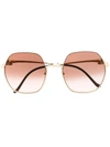 Cartier Panthére Hexagnal-frame Sunglasses In Gold
