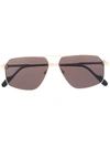 Cartier Pilot-frame Sunglasses In Gold