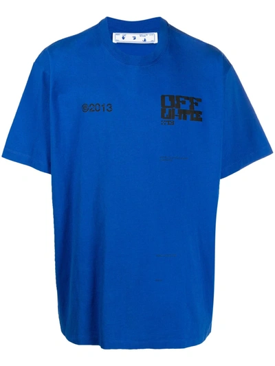 Off-white Logo-print Arrows-motif T-shirt In Blue