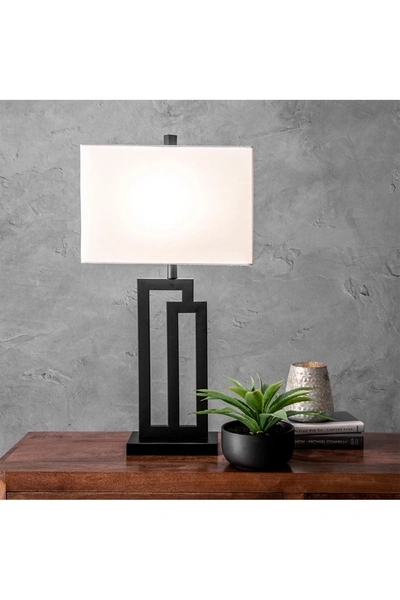Nuloom 32" Cara Modern Metal Linen Shade Table Lamp In Black