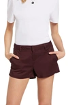 Volcom Juniors' Frochickie Low-rise Shorts In Black Plum