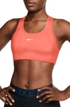 Nike Plus Size Dri-fit Medium-support Sports Bra In Bright Mango/white