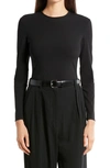 The Row Iverness Long Sleeve Jersey Pullover In Black