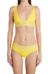 VERSACE GRECA BORDER TRIANGLE BIKINI TOP,ABD01094A232185