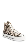 Converse Pink & Black Chuck Taylor All Star Lift Platform High Sneakers In Crimson Tint/ Egret/ Black