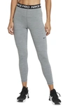Nike Pro 365 High Waist 7/8 Leggings In Smoke Grey/ Heather/ Black