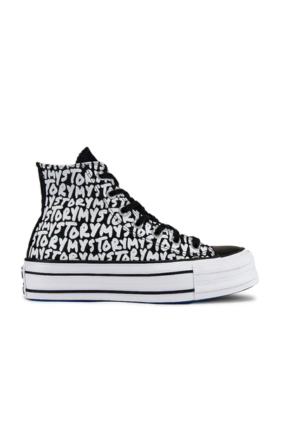 Converse Women's Chuck Taylor All Star My Story Platform High Top Casual Trainers From Finish Line In Black/white