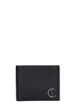 CHRISTIAN LOUBOUTIN COOLCARD WALLET IN BLACK LEATHER,3195053B078