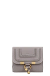 CHLOÉ MERCIE WALLET IN GREY LEATHER,CHC10UP572161053