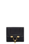 CHLOÉ MERCIE WALLET IN BLACK LEATHER,CHC10UP572161001
