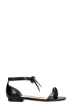 ALEXANDRE BIRMAN FLATS IN BLACK LEATHER,B0024080430006