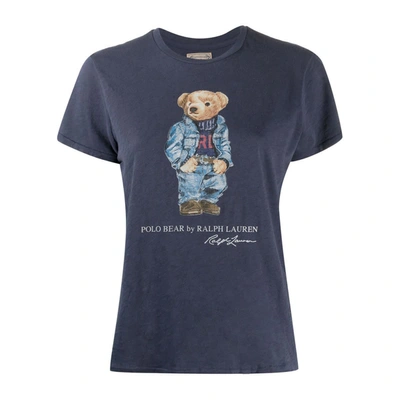 Ralph Lauren Polo Bear Crewneck Tee In Blue