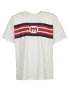Gucci White Interlocking G Stripe T-shirt In Sunlight