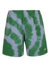 Msgm Bermuda Shorts In Green And Purple In Green
