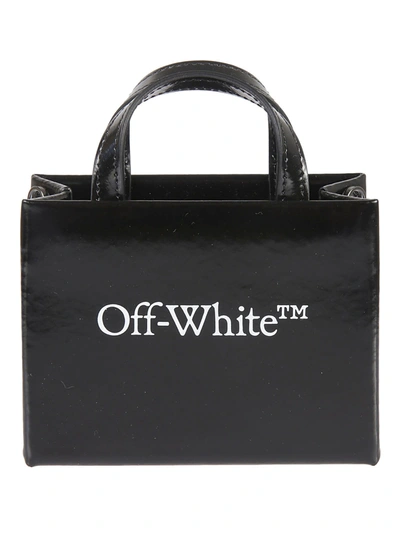 Off-white Mini Patent Sculpture Box Tote Bag In Black White