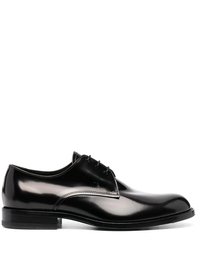 Tod's Lace-up Shoe In Shiny Black Leather