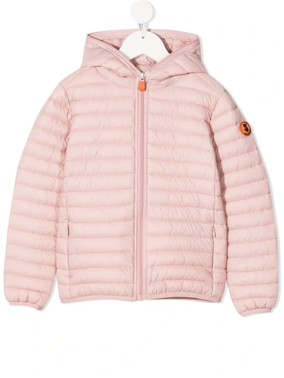 Save The Duck Teen Satin-shell Puffer Jacket In Pink