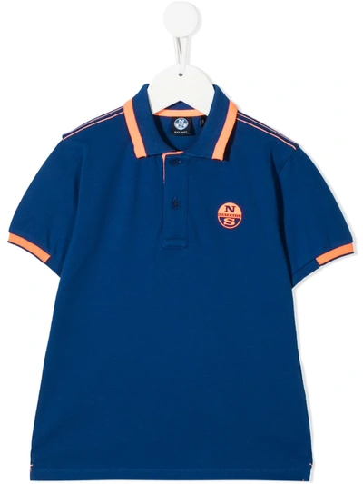 North Sails Teen Contrasting Details Polo Shirt In Blue