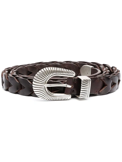 Golden Goose Juno Woven Detail Belt In Brown
