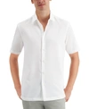 ALFANI MEN'S SOLID SHORT SLEEVE SHIRT, CREATED FOR MACY'S