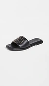 TORY BURCH DOUBLE T SPORT SLIDES PERFECT BLACK/GOLD,TORYB48709