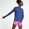 Nike Element Women's Running Top In Indigo Force,indigo Storm,heather