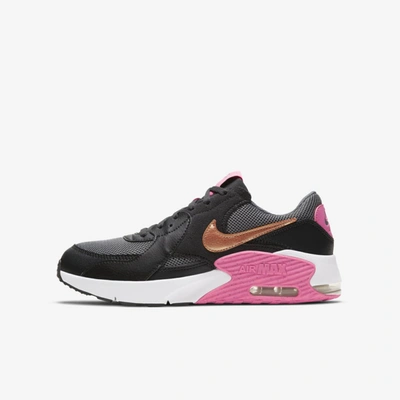 Nike Air Max Excee Big Kidsâ Shoe In Off Noir,smoke Grey,pink Glow,metallic Copper