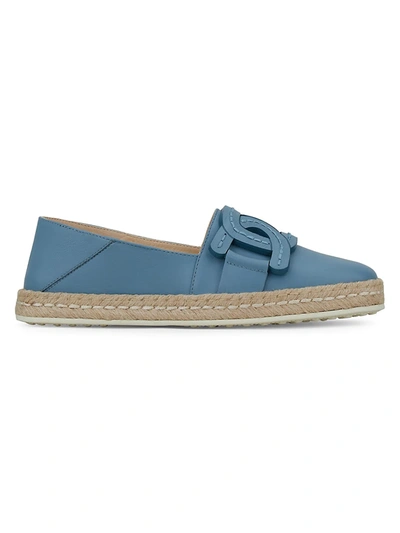 Tod's Kate Leather Espadrilles In Blue