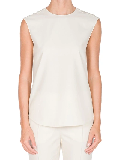 Agnona Eternals Sleeveless Wool Crepe Blouse In Ivory