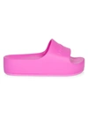 Balenciaga Womens Pink Logo-print Rubber Pool Sliders 8