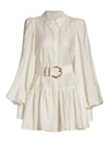 Acler Women's Sherwood Woven Mini Shirt Dress In Ivory
