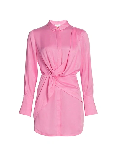 Acler Evelyn Draped Shirtdress In Confetti Pink