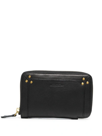 Jérôme Dreyfuss Julien Lambskin Zip Wallet In Black