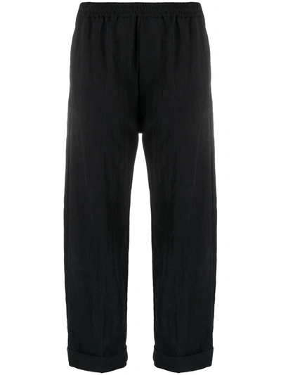 Barena Venezia Drawstring Cotton Trousers In Black