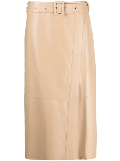 Arma Belted-waist Skirt In Brown