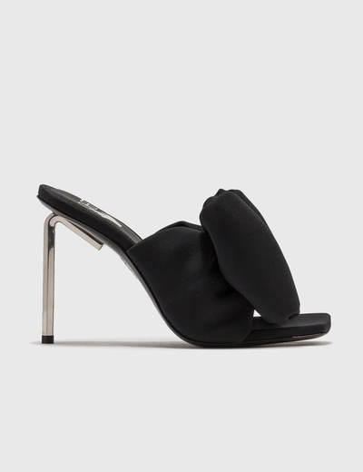 Off-white Sandalen Lyca Bow High Aus Schwarzem, Glattem Leder In Black