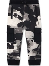 Dolce & Gabbana Boy's Camo-print Cargo Jogger Pants In Neutrals