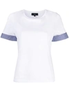 FAY STRIPED CUFF COTTON T-SHIRT